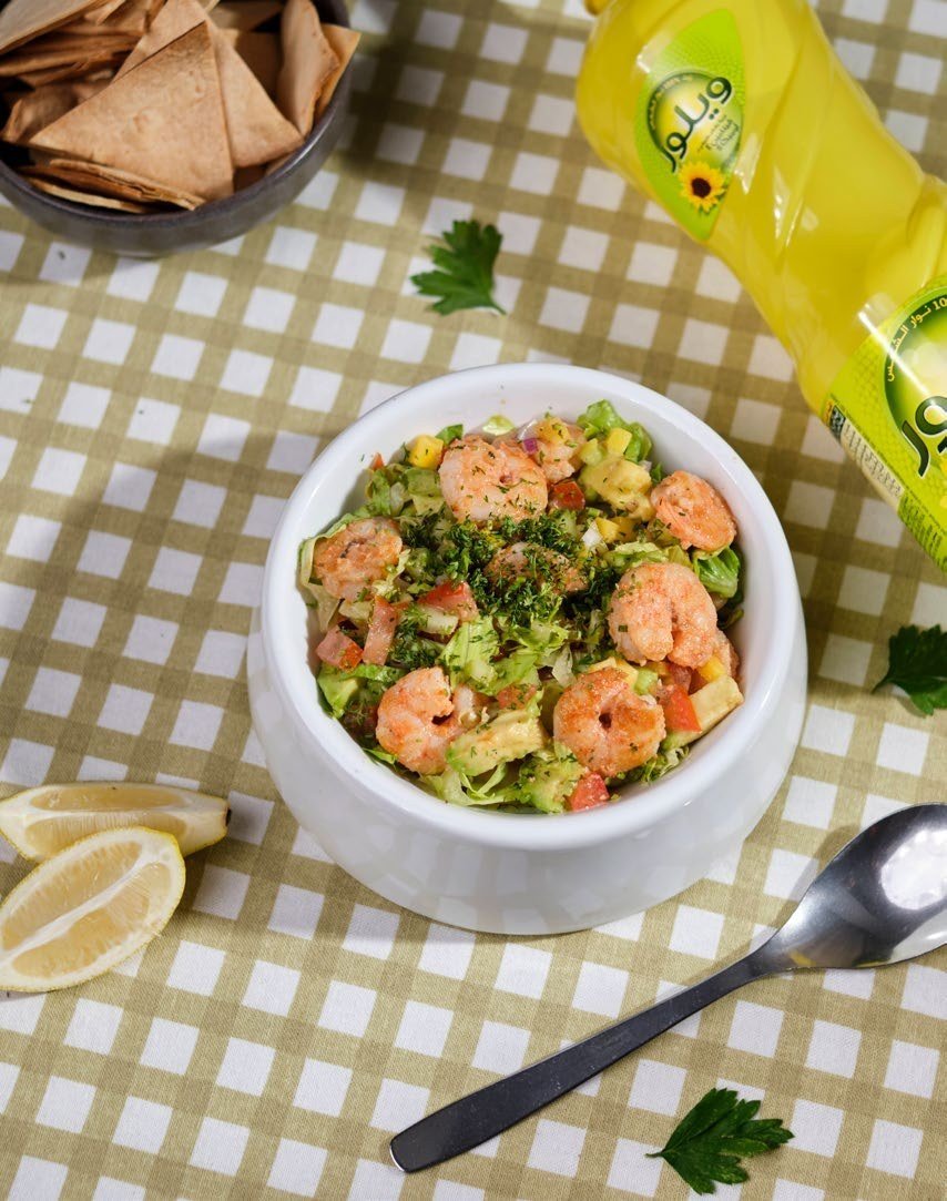 Salade de crevettes et de mangue
